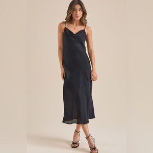 Eva Satin Midi Slip Dress
Altar'd State in Black